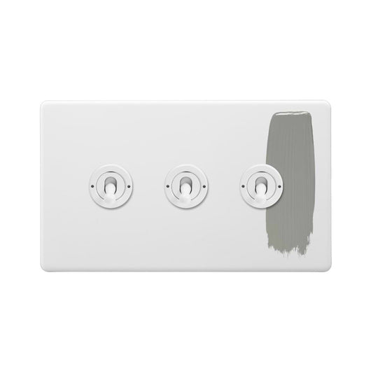 Soho Lighting Primed Paintable 3 Gang 2 Way Toggle Switch with White Switch