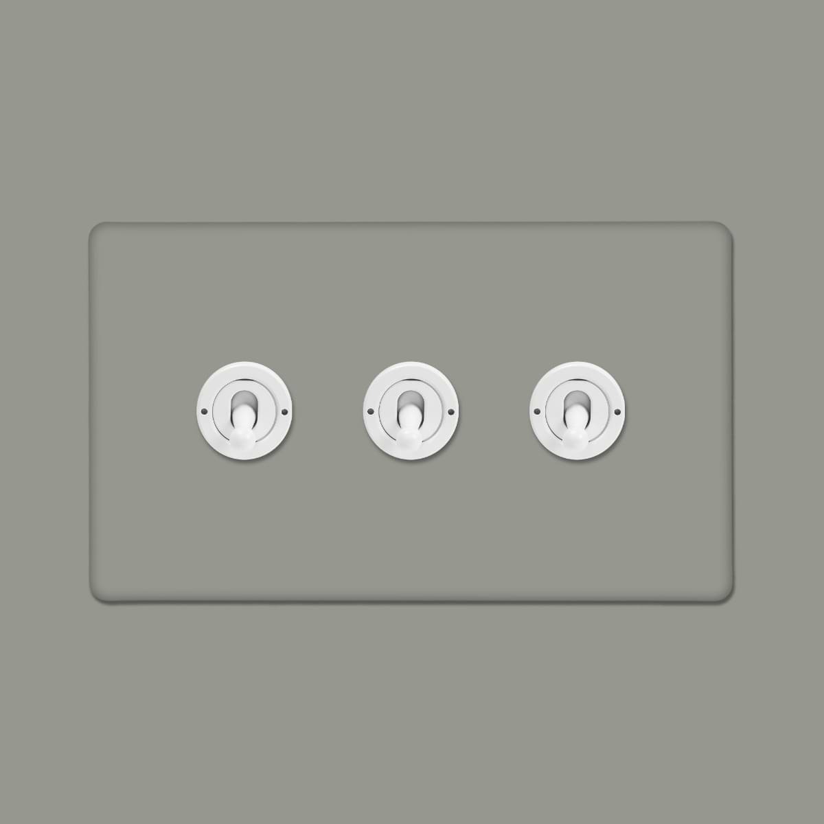 Soho Lighting Primed Paintable 3 Gang 2 Way Toggle Switch with White Switch