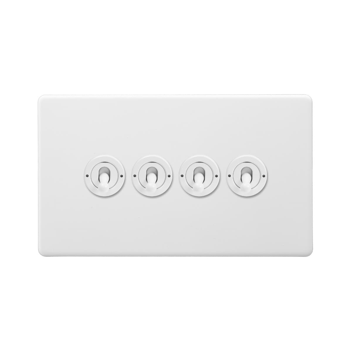 Soho Lighting Primed Paintable 4 Gang 2 Way Toggle Switch with White Switch