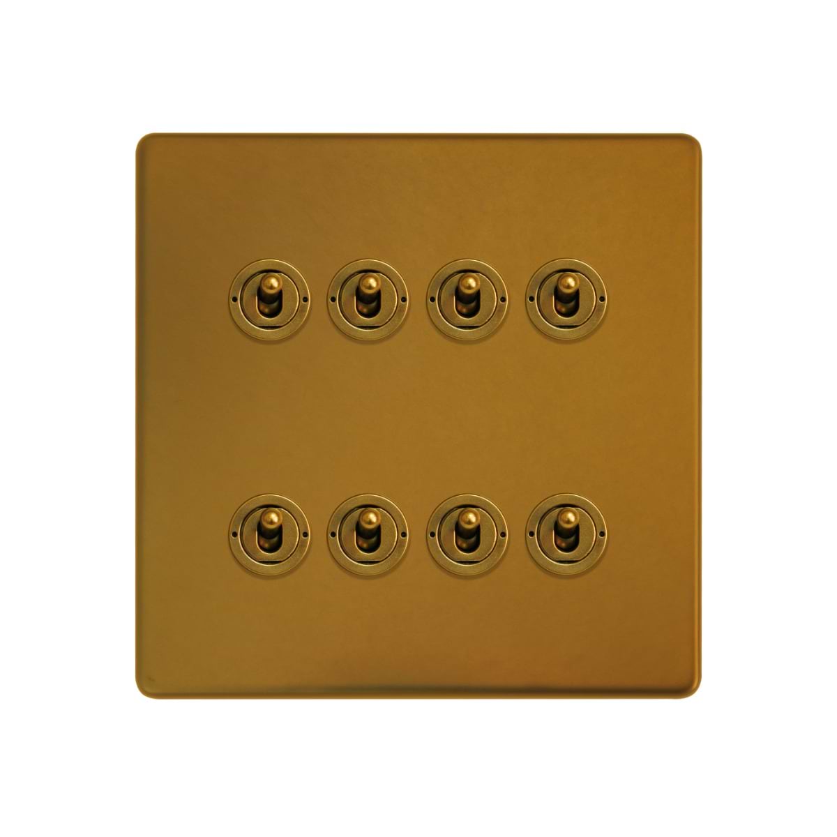 The Sloane Collection Antique Gold 8 Gang Toggle Light Switch 20A 2 Way