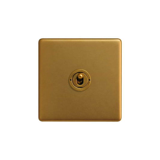 The Sloane Collection Antique Gold 1 Gang Retractive Toggle Switch