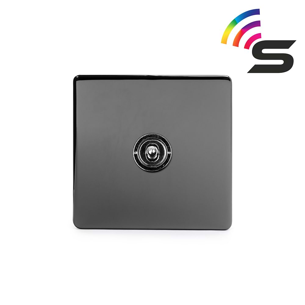 The Connaught Collection Black Nickel 1 Gang 150W Smart Toggle Switch