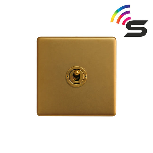 The Sloane Collection Antique Gold 1 Gang 150W Zigbee Smart Toggle Switch