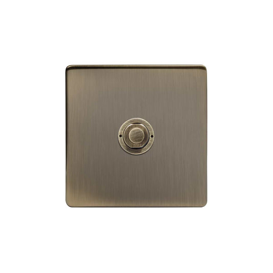 Soho Lighting Antique Brass 1 Gang 6A 2 Way Retractive Push Button Switch
