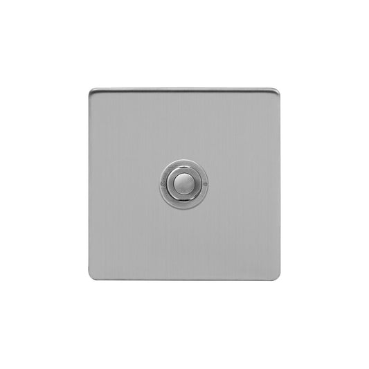 Soho Lighting Brushed Chrome 1 Gang 6A 2 Way Retractive Push Button Switch