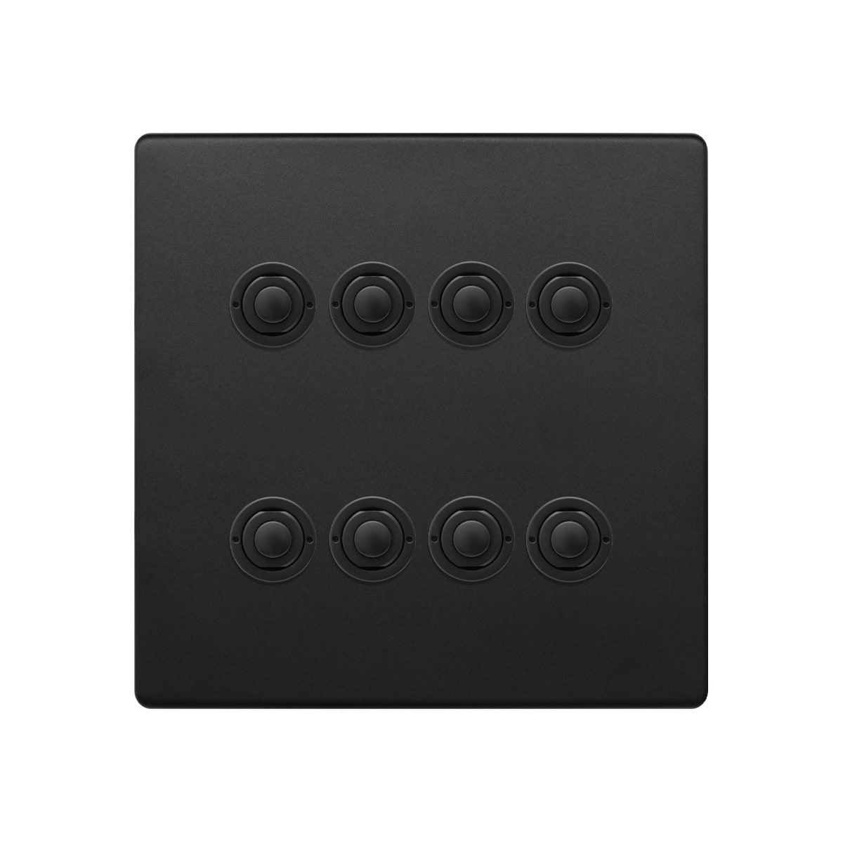 Soho Lighting Matt Black 8 Gang 6A 2 Way Retractive Push Button Switch
