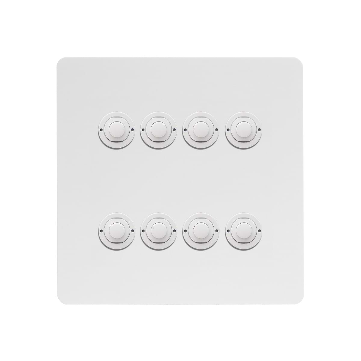 Soho Lighting White Metal 8 Gang 6A 2 Way Retractive Push Button Switch