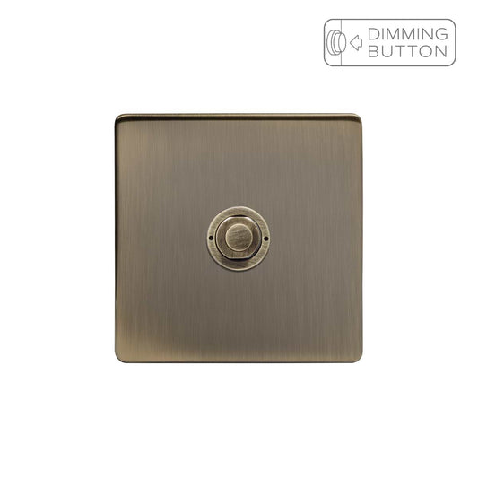 Soho Lighting Antique Brass 1 Gang 6A Push Button Dimmer Switch