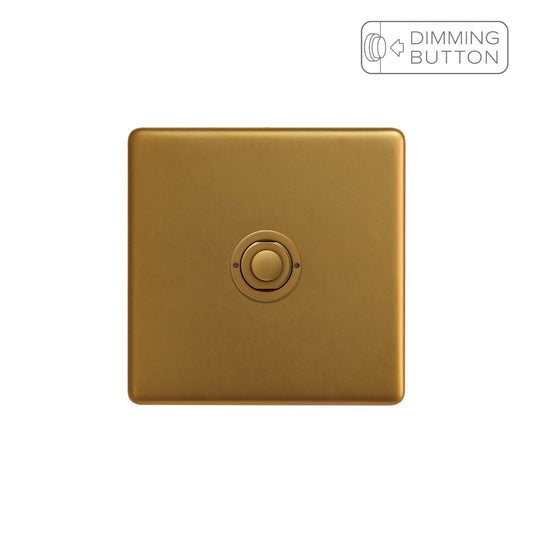 Soho Lighting Antique Gold 1 Gang 6A Push Button Dimmer Switch