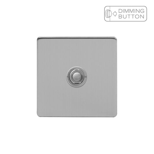 Soho Lighting Brushed Chrome 1 Gang 6A Push Button Dimmer Switch