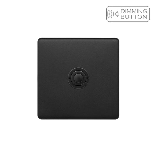 Soho Lighting Matt Black 1 Gang 6A Push Button Dimmer Switch