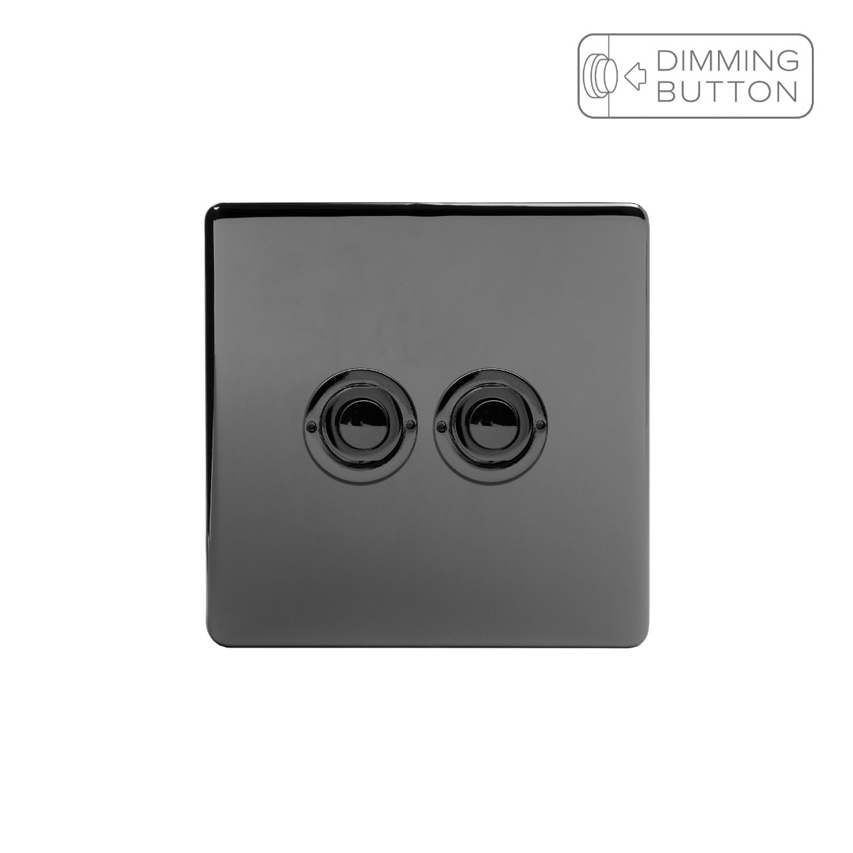 Soho Lighting Black Nickel 2 Gang 6A Push Button Dimmer Switch