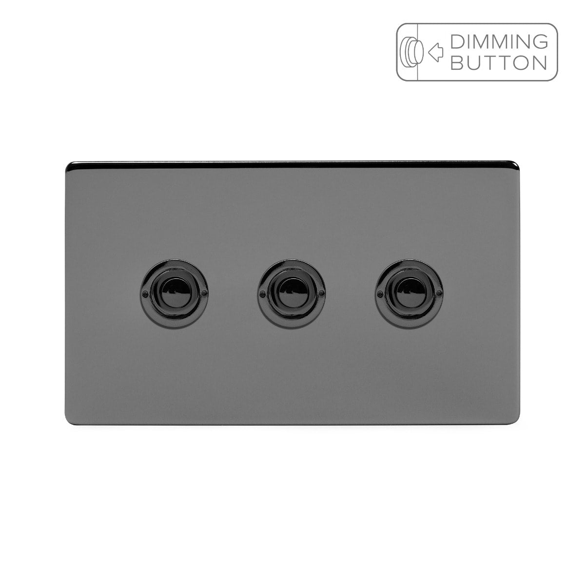 Soho Lighting Black Nickel 3 Gang 6A Push Button Dimmer Switch