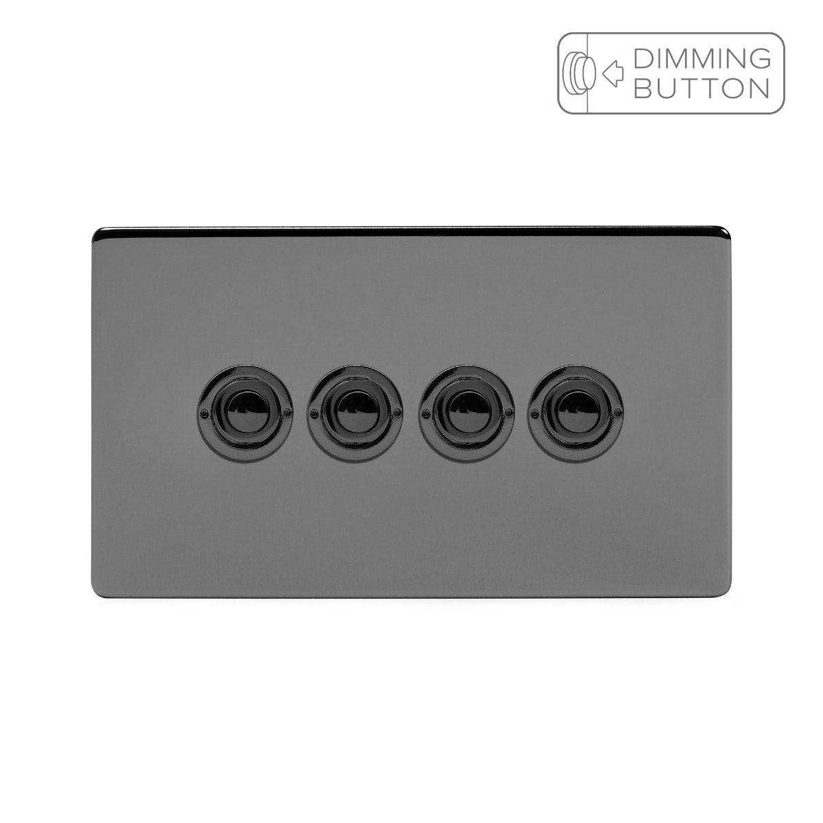 Soho Lighting Black Nickel 4 Gang 6A Push Button Dimmer Switch