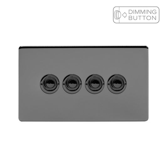 Soho Lighting Black Nickel 4 Gang 6A Push Button Dimmer Switch