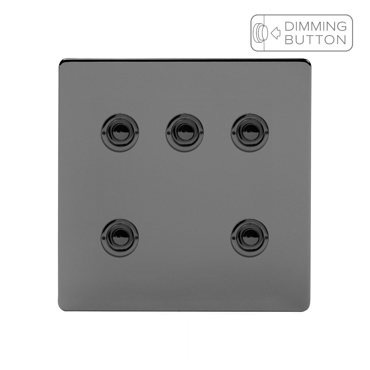 Soho Lighting Black Nickel 5 Gang 6A Push Button Dimmer Switch