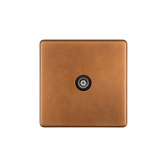 The Chiswick Collection Antique Copper 1 Gang Co Axial TV Aerial and Satelite Socket