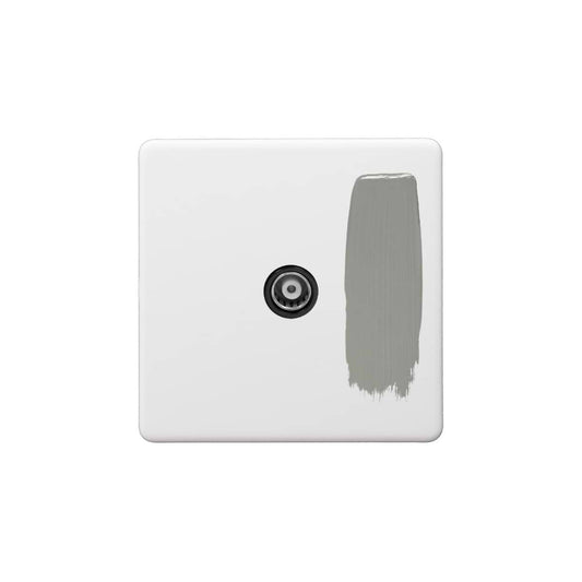 Soho Lighting Primed Paintable TV Coaxial Aerial Socket Black Insert