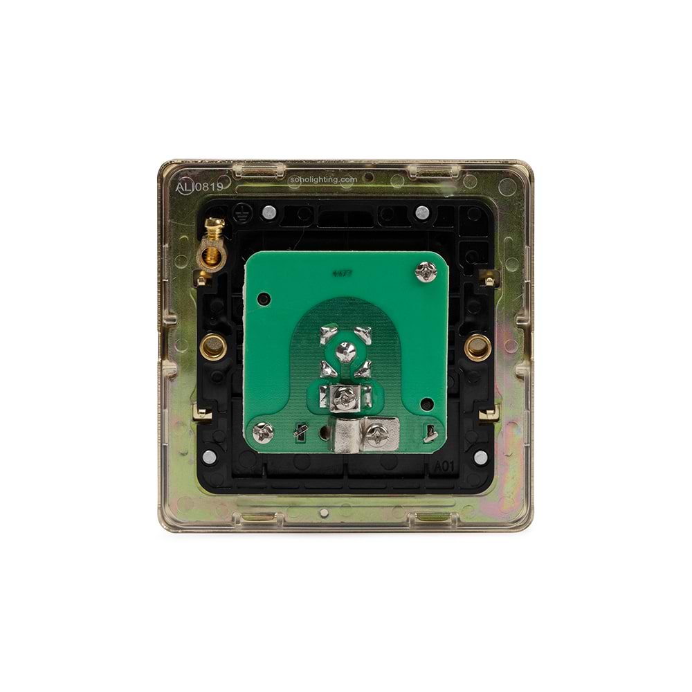 The Savoy Collection Brushed Brass 1 Gang Satellite Socket Black Insert Screwless