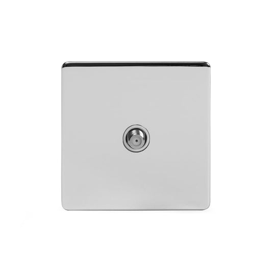 The Finsbury Collection Polished Chrome 1 Gang Satellite Socket Wht Ins Screwless