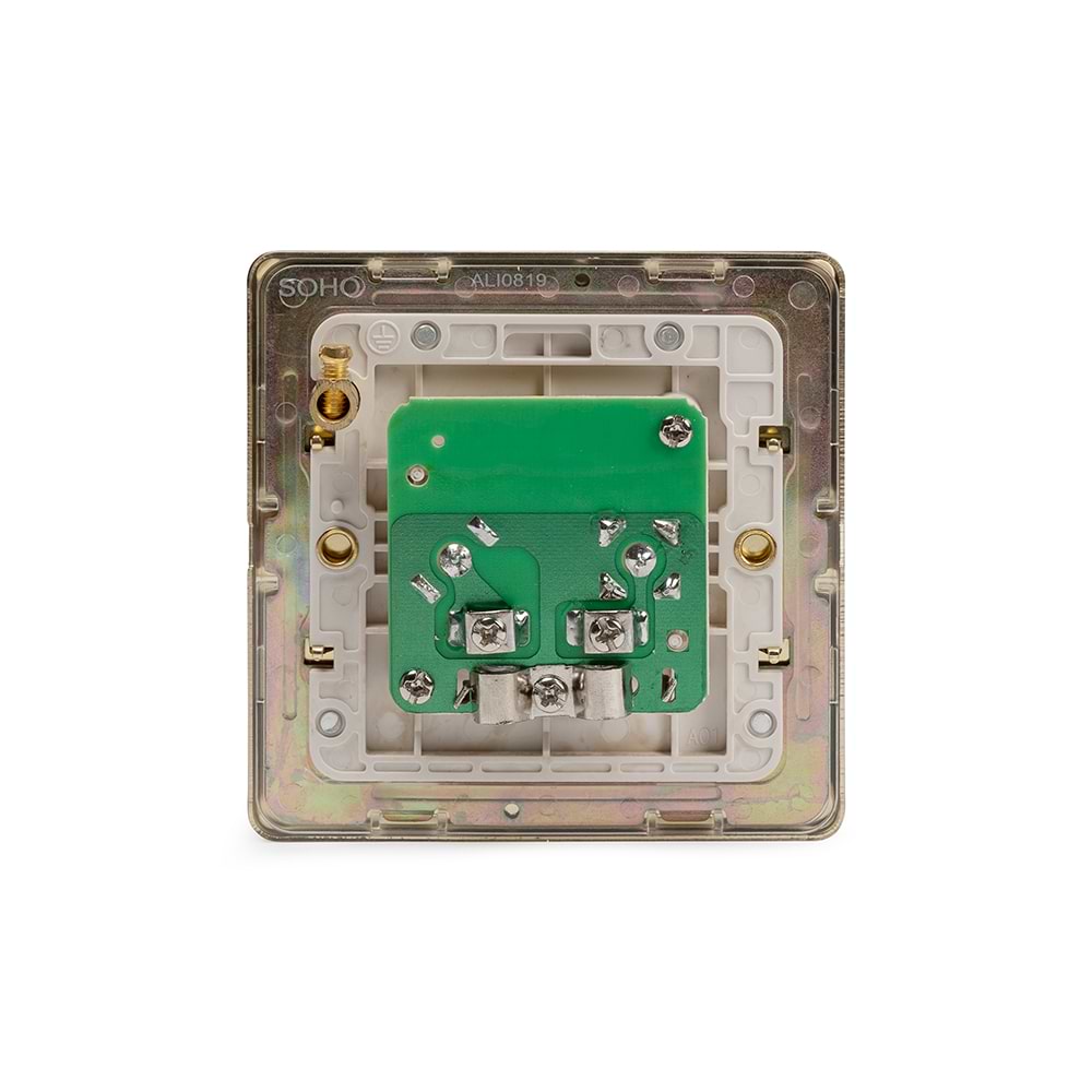 The Savoy Collection Brushed Brass TV+ Satellite Socket Wht Ins Screwless