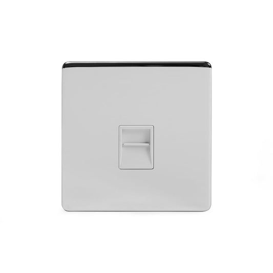 The Finsbury Collection Polished Chrome 1 Gang Telephone Master Socket,BT Wht Ins Screwless