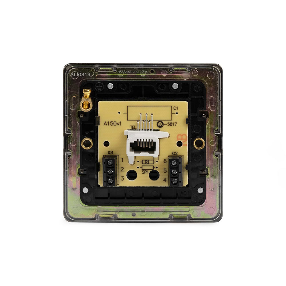 The Camden Collection Matt Black 1 Gang Telephone Secondary (Slave) Socket,BT Screwless
