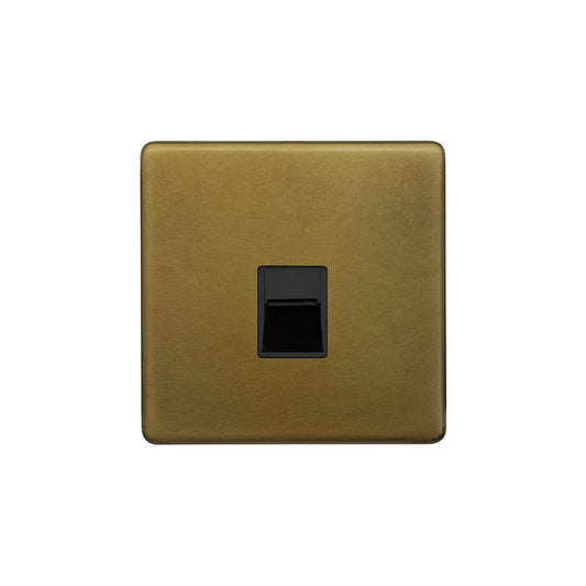 The Belgravia Collection Old Brass 1 Gang Telephone Secondary (Slave) Socket,BT