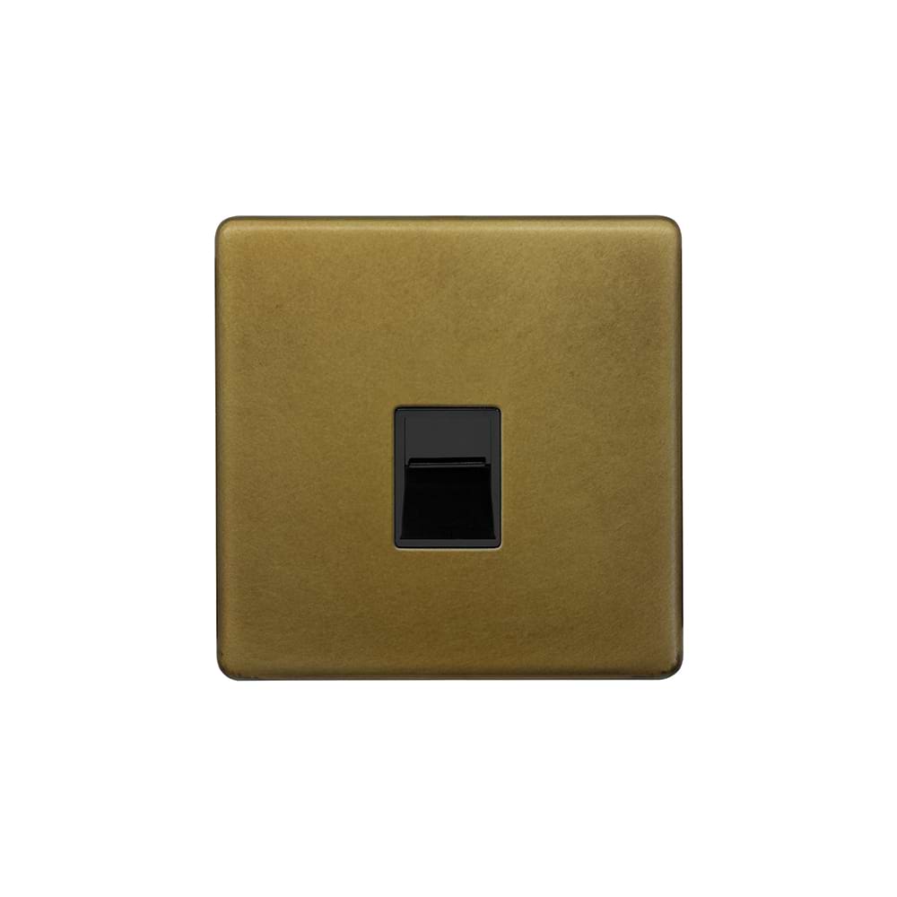 The Belgravia Collection Old Brass 1 Gang Data Socket RJ45 Ethernet Cat5/Cat6