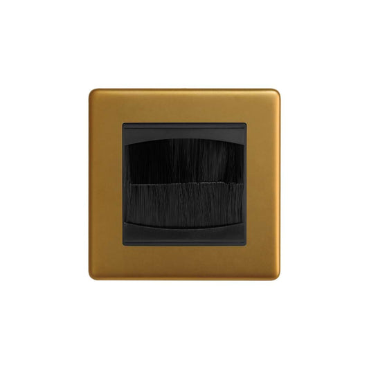 The Sloane Collection Antique Gold 1 Gang 2 Module Brush Plate