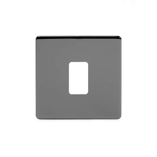 The Connaught Collection Black Nickel 1 Gang RM Rectangular Module Grid Switch Plate