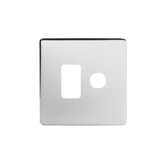 The Finsbury Collection Polished Chrome 2 Gang 1RM+1CM Dual Module Grid Switch Plate
