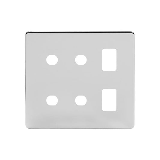 The Finsbury Collection Polished Chrome 6 Gang 2RM+4CM Dual Module Grid Switch Plate