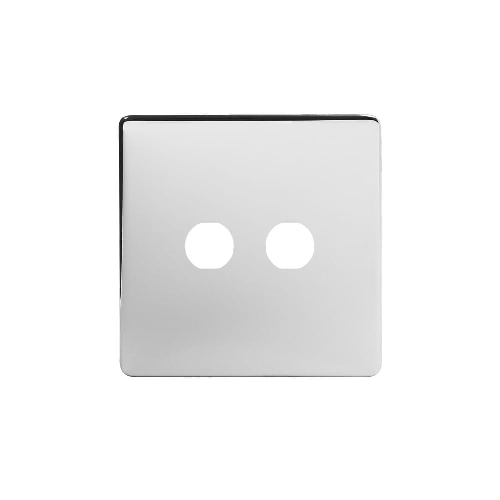 The Finsbury Collection Polished Chrome 2 Gang CM Circular Module Grid Switch Plate