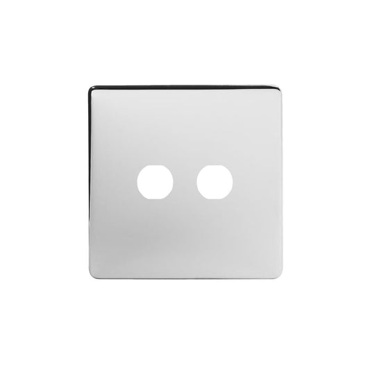 The Finsbury Collection Polished Chrome 2 Gang CM Circular Module Grid Switch Plate
