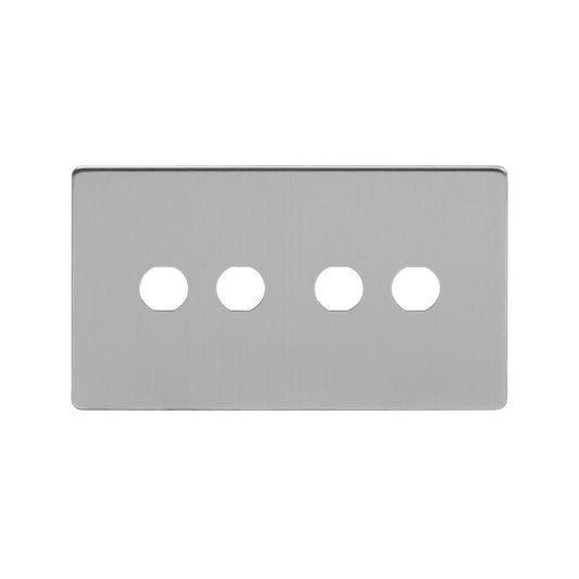 The Lombard Collection Brushed Chrome 4 Gang CM Circular Module Grid Switch Plate