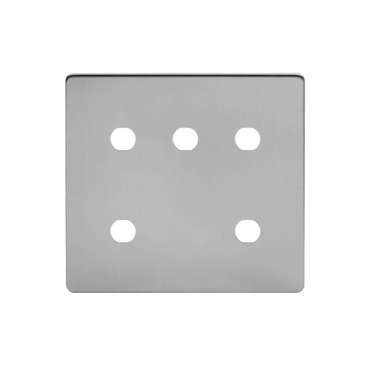 The Lombard Collection Brushed Chrome 5 Gang CM Circular Module Grid Switch Plate