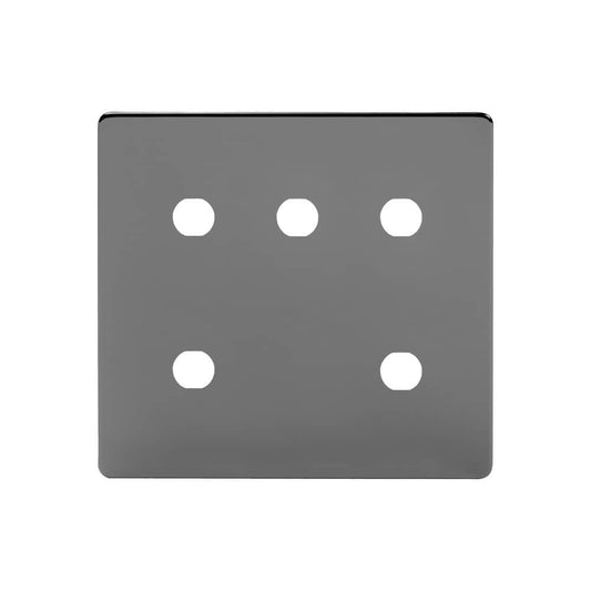 The Connaught Collection Black Nickel 5 Gang CM Circular Module Grid Switch Plate