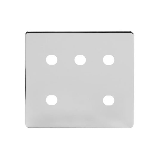 The Finsbury Collection Polished Chrome 5 Gang CM Circular Module Grid Switch Plate