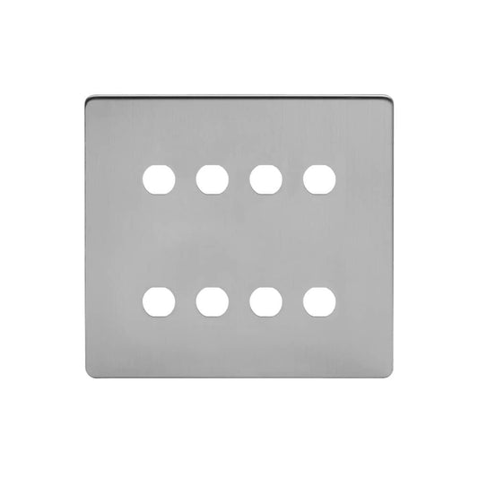 The Lombard Collection Brushed Chrome 8 Gang CM Circular Module Grid Switch Plate