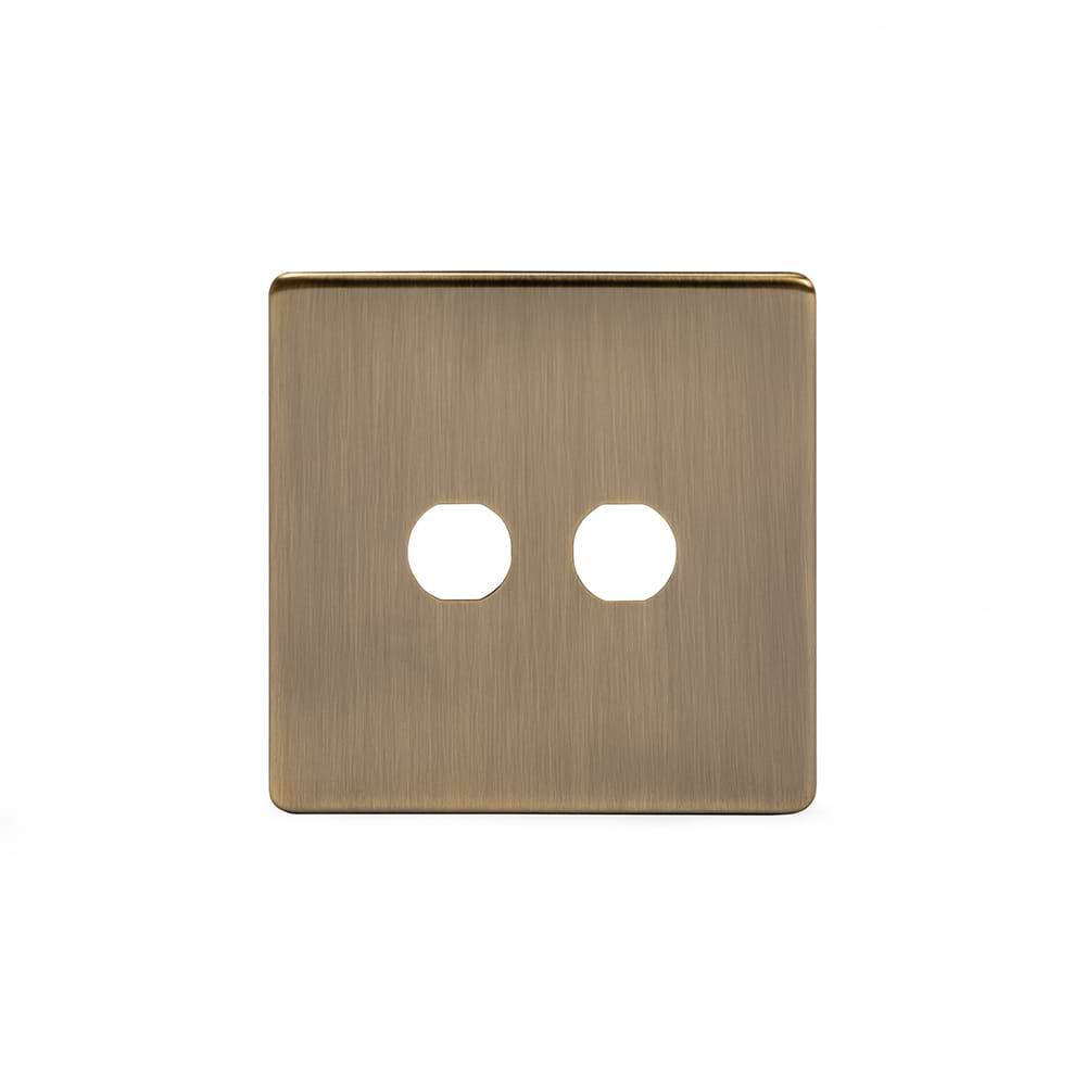 The Charterhouse Collection 2 Gang LT3 Toggle Plate ONLY Antique Brass