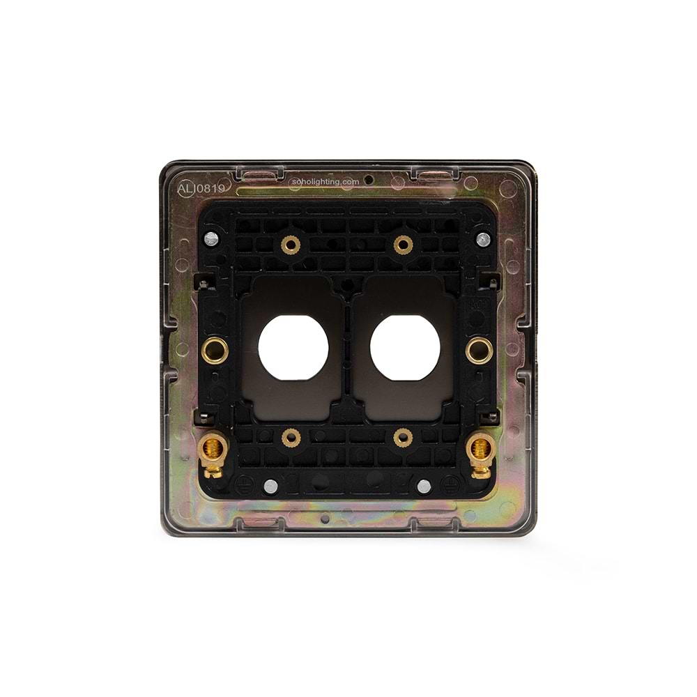 The Charterhouse Collection 2 Gang LT3 Toggle Plate ONLY Antique Brass