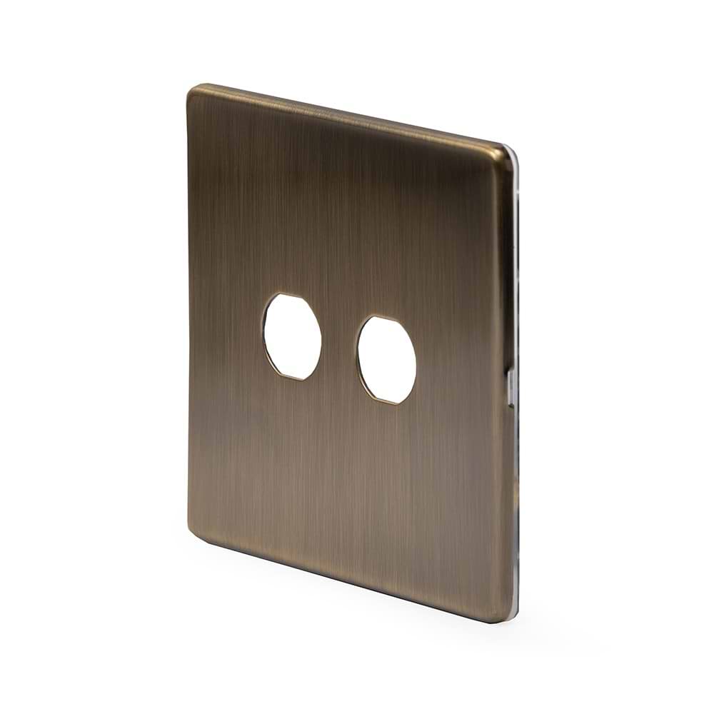 The Charterhouse Collection 2 Gang LT3 Toggle Plate ONLY Antique Brass