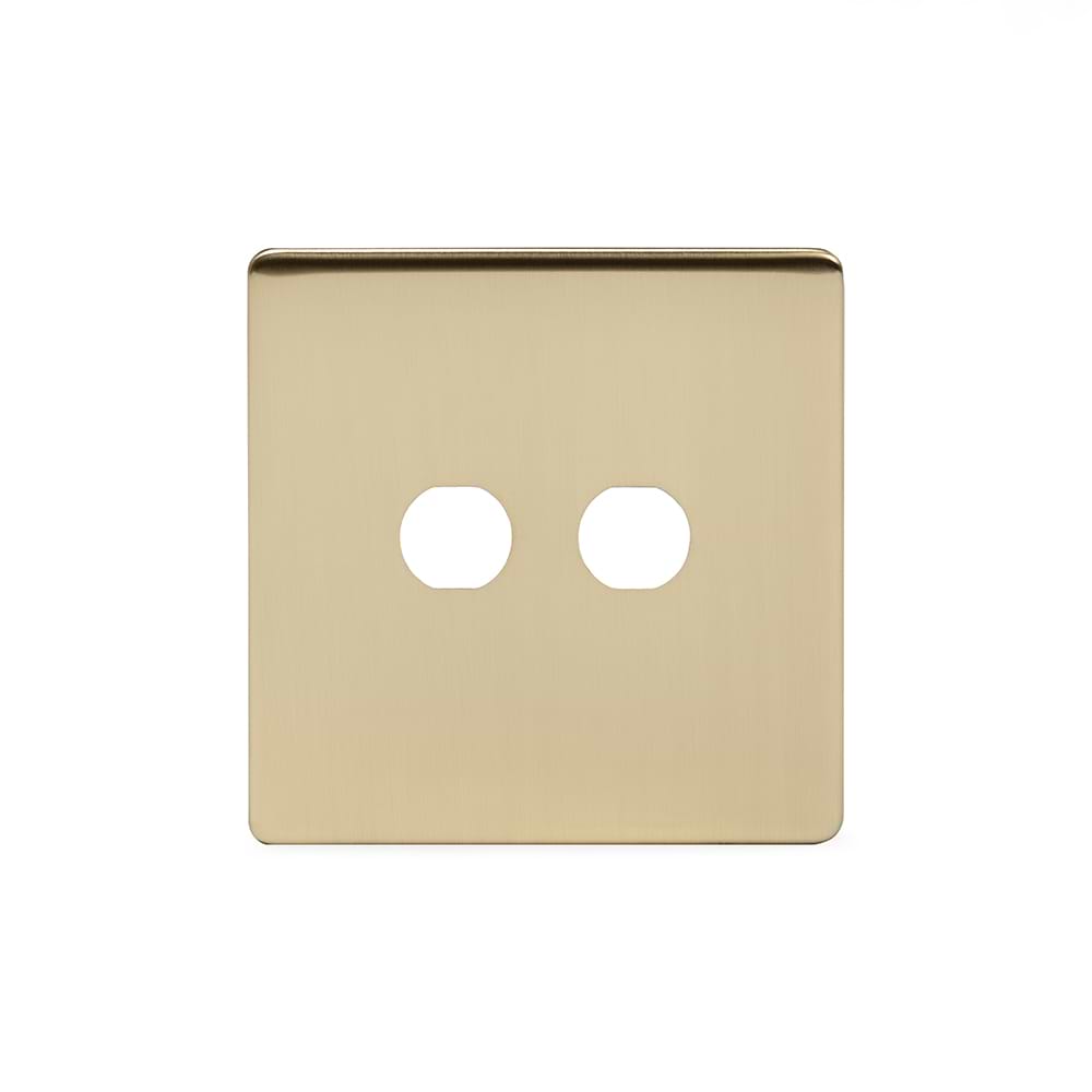 The Savoy Collection Brushed Brass 2 Gang LT3 Toggle Plate ONLY