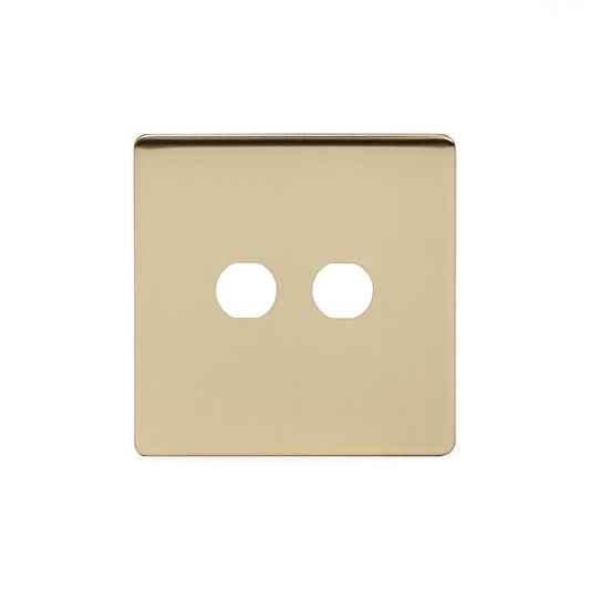 The Savoy Collection Brushed Brass 2 Gang LT3 Toggle Plate ONLY