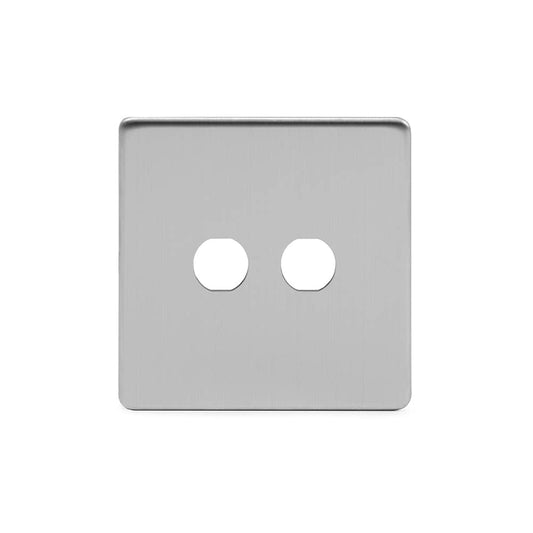 The Lombard Collection Brushed Chrome 2 Gang LT3 Toggle Plate ONLY
