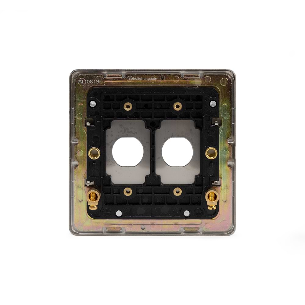 The Lombard Collection Brushed Chrome 2 Gang LT3 Toggle Plate ONLY
