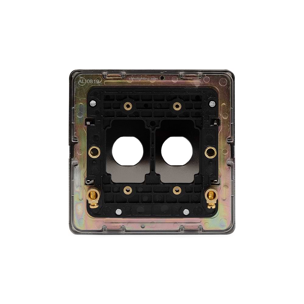 The Connaught Collection Black Nickel 2 Gang LT3 Toggle Plate ONLY