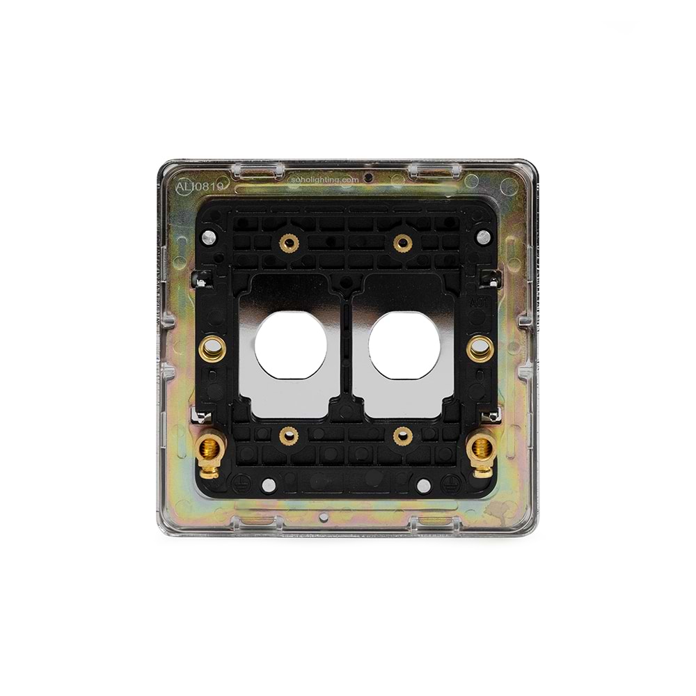The Finsbury Collection Polished Chrome 2 Gang LT3 Toggle Plate ONLY