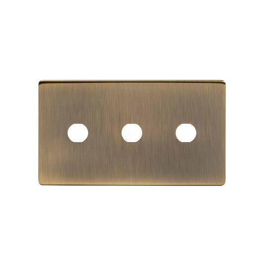 The Charterhouse Collection 3 Gang LT3 Toggle Plate ONLY Antique Brass